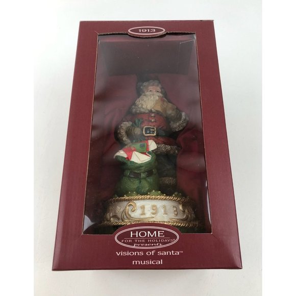 Home For The Holidays Visions Of Santa Wind Up Musical Figurine 1913 - Picture 3 of 10